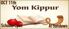 Yom Kippur At Sundown, Schools Open